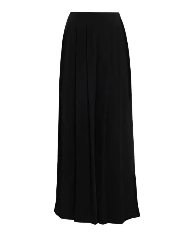 L 'Agence Nova Mid-Rise Wide-Leg Pleated Pants