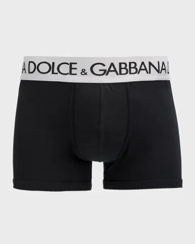Dolce & Gabbana Men's Cotton Waistband-Logo Boxer Briefs | Thumbnail 2
