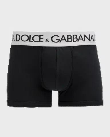 Dolce & Gabbana Men's Cotton Waistband-Logo Boxer Briefs | Thumbnail 3
