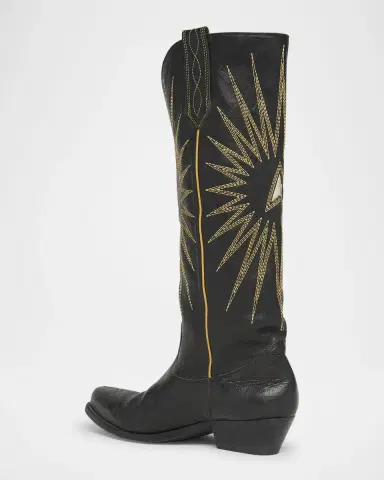 Golden Goose Wish Star Embroidered Leather Western Boots | Thumbnail 4