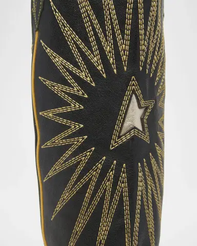 Golden Goose Wish Star Embroidered Leather Western Boots | Thumbnail 5