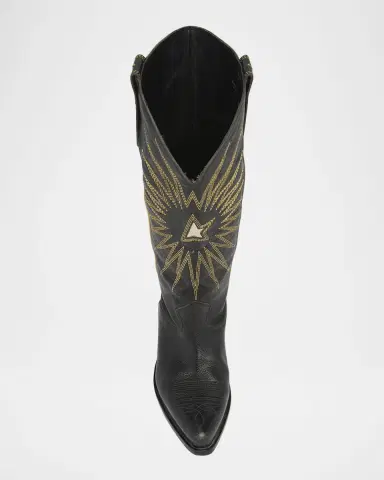 Golden Goose Wish Star Embroidered Leather Western Boots | Thumbnail 6