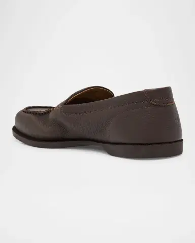 John Lobb Men's Pace Grained Leather Penny Loafers | Thumbnail 2
