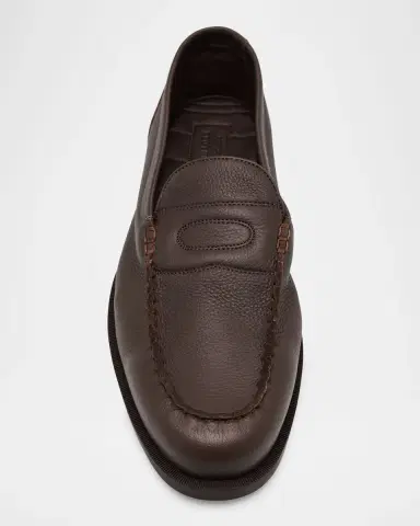 John Lobb Men's Pace Grained Leather Penny Loafers | Thumbnail 3