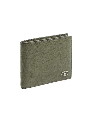 Valentino Garavani Men's VLogo Signature Grainy Calfskin Wallet - Military Green | Thumbnail 3