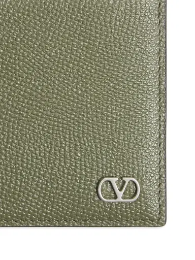 Valentino Garavani Men's VLogo Signature Grainy Calfskin Wallet - Military Green | Thumbnail 5