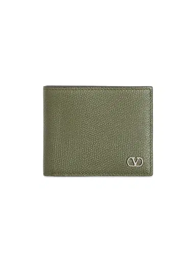 Valentino Garavani Men's VLogo Signature Grainy Calfskin Wallet - Military Green | Thumbnail 1