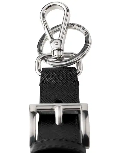 Prada Women's Saffiano Leather Key Ring - Black | Thumbnail 3