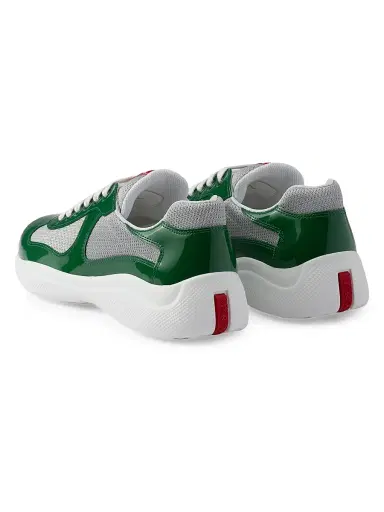 Prada Men's Patent Leather and Technical Fabric America's Cup Sneakers - Dark Green - Size 14 | Thumbnail 3