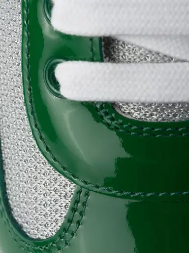 Prada Men's Patent Leather and Technical Fabric America's Cup Sneakers - Dark Green - Size 14 | Thumbnail 4