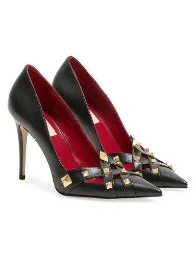 Valentino Garavani Women's Studdy Kidskin 100MM Pumps | Thumbnail 2 Valentino Garavani Women's Studdy Kidskin 100MM Pumps | Thumbnail 2