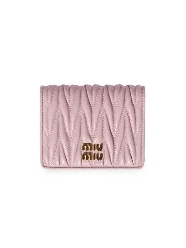 Miu Miu Women's Small Matelassé Nappa Leather Wallet - Baby Pink | Thumbnail 1