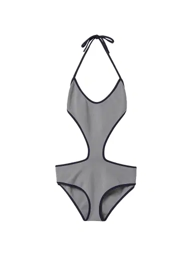 Miu Miu Women's Technical Knit Swimsuit - Grey - Size 4 | Thumbnail 1 Miu Miu Women's Technical Knit Swimsuit - Grey - Size 4 | Thumbnail 1