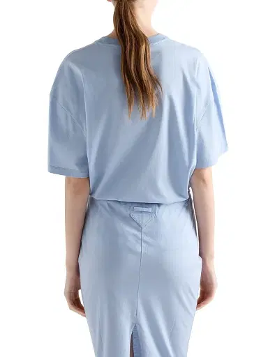 Prada Women's Oversized Jersey T-shirt - Blue | Thumbnail 3 Prada Women's Oversized Jersey T-shirt - Blue | Thumbnail 3