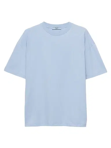 Prada Women's Oversized Jersey T-shirt - Blue | Thumbnail 1 Prada Women's Oversized Jersey T-shirt - Blue | Thumbnail 1