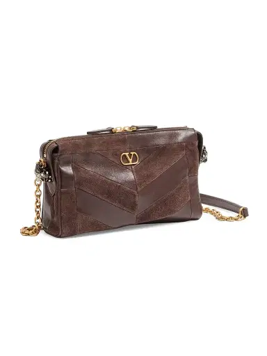 Valentino Garavani Women's Panthea Small Shoulder Bag in Suede and Nappa - Ebony | Thumbnail 3