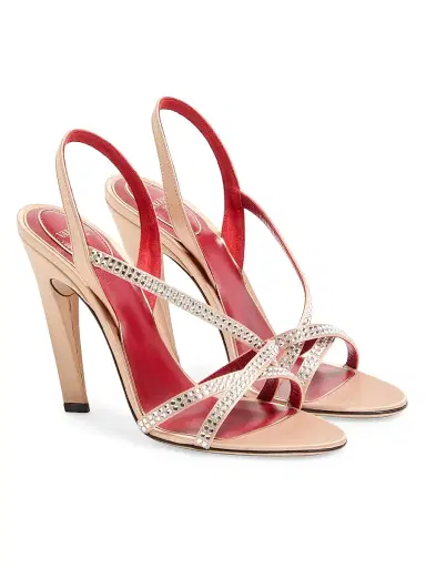 Valentino Garavani Women's Dans Le Foyer 105MM Satin Sandals with Crystals | Thumbnail 2
