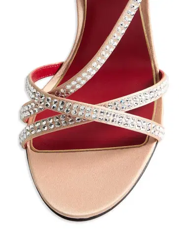 Valentino Garavani Women's Dans Le Foyer 105MM Satin Sandals with Crystals | Thumbnail 5