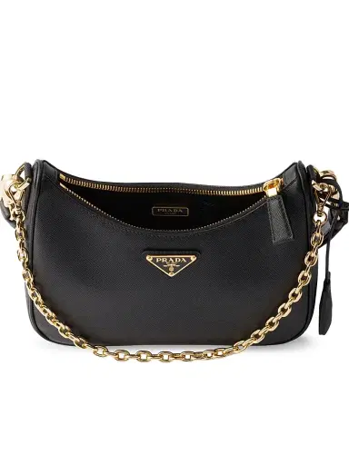 Prada Women's Re-Edition Saffiano Leather Shoulder Bag - Black | Thumbnail 4