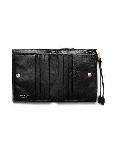 Prada Women's Small Leather Wallet - Black | Thumbnail 2 Prada Women's Small Leather Wallet - Black | Thumbnail 2