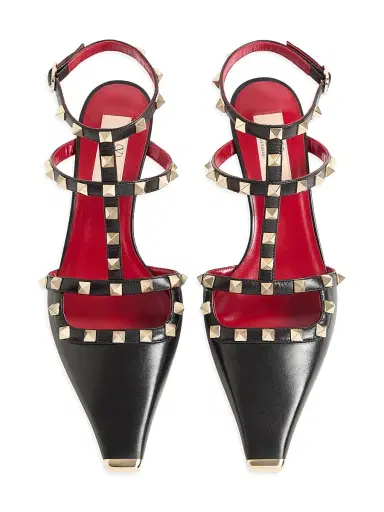 Valentino Garavani Women's Rockstud 40MM Kidskin Pumps - Black - Size 5.5 | Thumbnail 4
