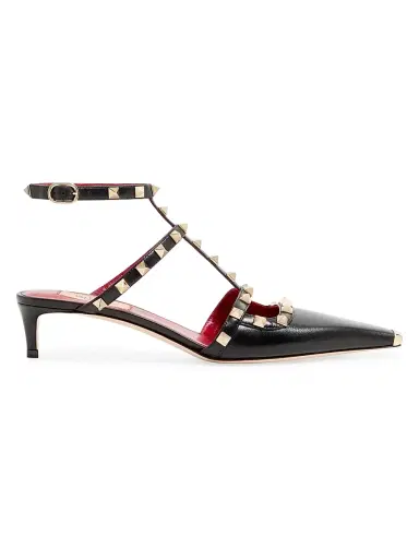 Valentino Garavani Women's Rockstud 40MM Kidskin Pumps - Black - Size 5.5 | Thumbnail 1