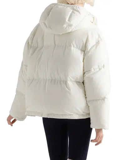 Prada Women's Medium-Weight Hooded Soft Fabric Down Jacket | Thumbnail 3