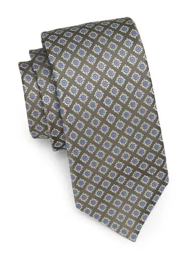 Isaia Men's Floral Medallion Silk Tie | Thumbnail 1 Isaia Men's Floral Medallion Silk Tie | Thumbnail 1