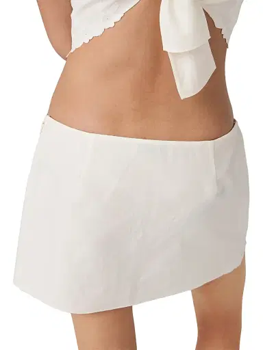 Miu Miu Women's Embroidered Slubbed Canvas Mini Skirt - Beige Khaki - Size 2 | Thumbnail 4 Miu Miu Women's Embroidered Slubbed Canvas Mini Skirt - Beige Khaki - Size 2 | Thumbnail 4