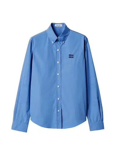 Miu Miu Women's Poplin Shirt - Blue - Size 6 | Thumbnail 1
