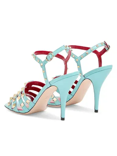 Valentino Garavani Women's Rockstud 0MM Kidskin Sandals - Azure | Thumbnail 3