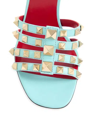 Valentino Garavani Women's Rockstud 0MM Kidskin Sandals - Azure | Thumbnail 5