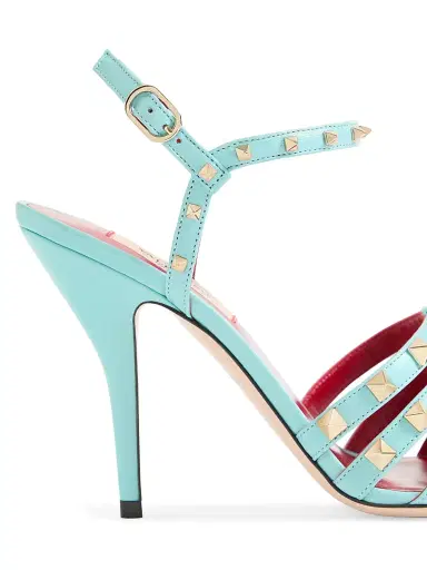 Valentino Garavani Women's Rockstud 0MM Kidskin Sandals - Azure | Thumbnail 6