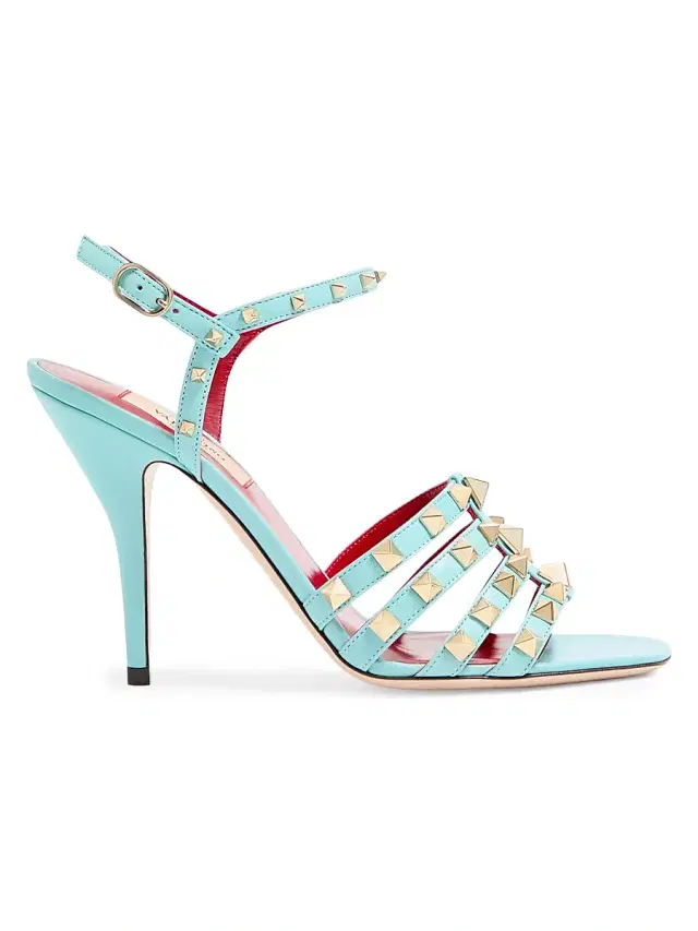Valentino Garavani Women's Rockstud 0MM Kidskin Sandals - Azure