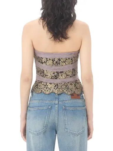 Valentino Garavani Women's Chiffon Top - Grey Mauve Gold - Size 2 | Thumbnail 4