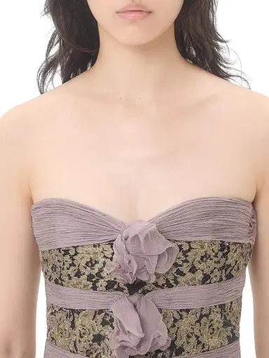 Valentino Garavani Women's Chiffon Top - Grey Mauve Gold - Size 2 | Thumbnail 5