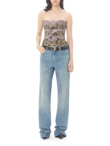 Valentino Garavani Women's Chiffon Top - Grey Mauve Gold - Size 2 | Thumbnail 7