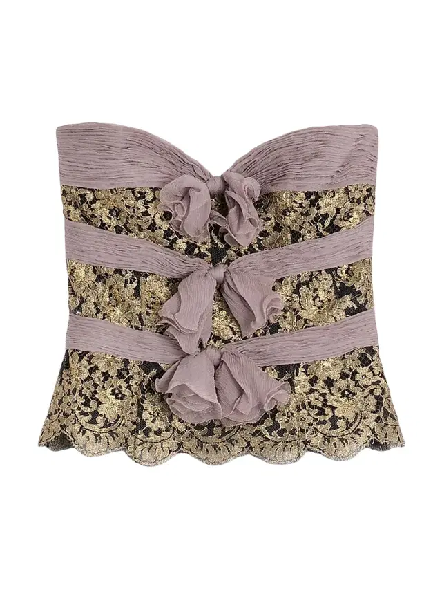 Valentino Garavani Women's Chiffon Top - Grey Mauve Gold