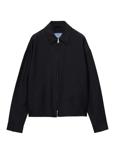 Prada Women's Kid Mohair Blouson Jacket - Blue | Thumbnail 1 Prada Women's Kid Mohair Blouson Jacket - Blue | Thumbnail 1