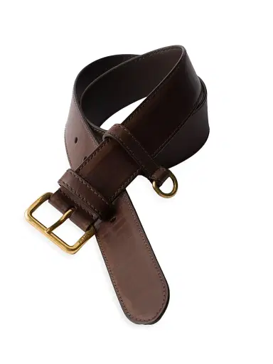 Prada Women's Antiqued Leather Belt - Brown - Size 36 | Thumbnail 2