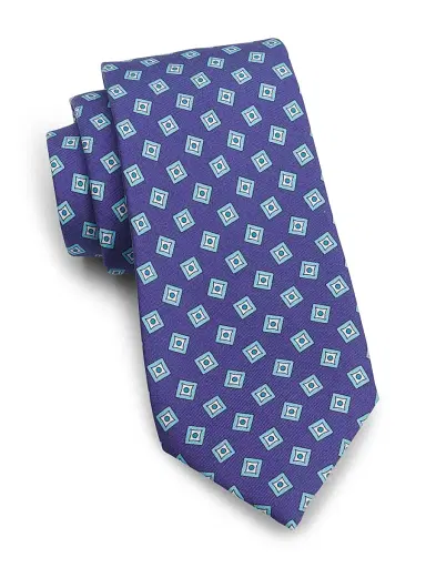 Isaia Men's Concentric Grid Silk Tie | Thumbnail 1 Isaia Men's Concentric Grid Silk Tie | Thumbnail 1