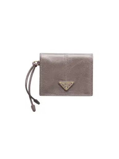 Prada Women's Small Leather Wallet - Grey | Thumbnail 1 Prada Women's Small Leather Wallet - Grey | Thumbnail 1