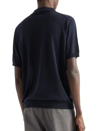 Prada Men's Cashmere and Silk Polo Shirt - Blue - Size 40 | Thumbnail 5