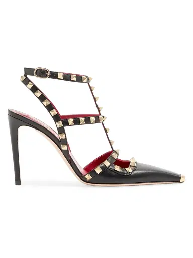 Valentino Garavani Women's Rockstud 100MM Kidskin Pumps - Black - Size 12 | Thumbnail 1 Valentino Garavani Women's Rockstud 100MM Kidskin Pumps - Black - Size 12 | Thumbnail 1