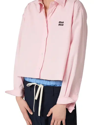 Miu Miu Women's Poplin Shirt - Pink - Size 4 | Thumbnail 4 Miu Miu Women's Poplin Shirt - Pink - Size 4 | Thumbnail 4