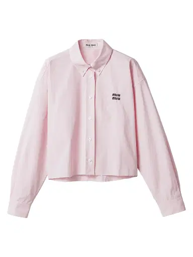 Miu Miu Women's Poplin Shirt - Pink - Size 4 | Thumbnail 1 Miu Miu Women's Poplin Shirt - Pink - Size 4 | Thumbnail 1