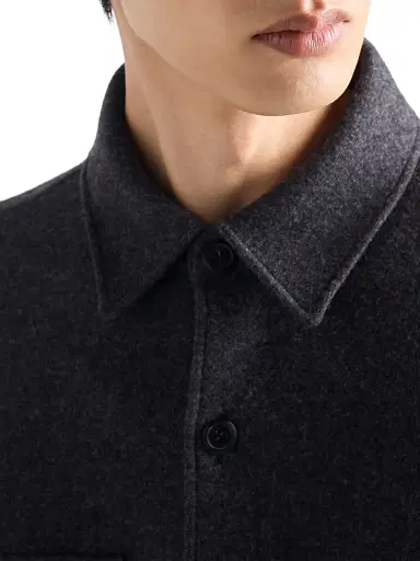 Prada Men's Wool Blend Shirt - Grey - Size XXL | Thumbnail 4