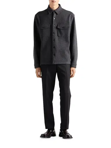 Prada Men's Wool Blend Shirt - Grey - Size XXL | Thumbnail 7