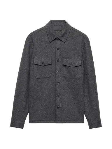 Prada Men's Wool Blend Shirt - Grey - Size XXL | Thumbnail 1