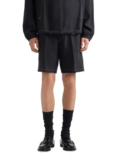 Prada Men's Linen Bermudas - Black - Size 32 | Thumbnail 2